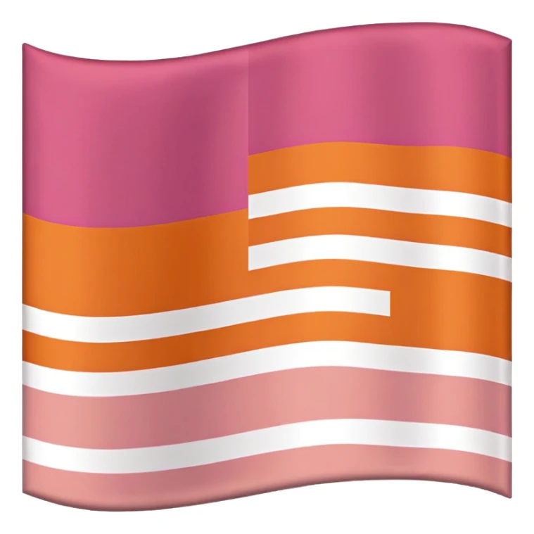 lesbian pride flag with seven horizontal stripes: dark orange, orange, light orange, white, pink, dusty pink, and dark rose. sticker