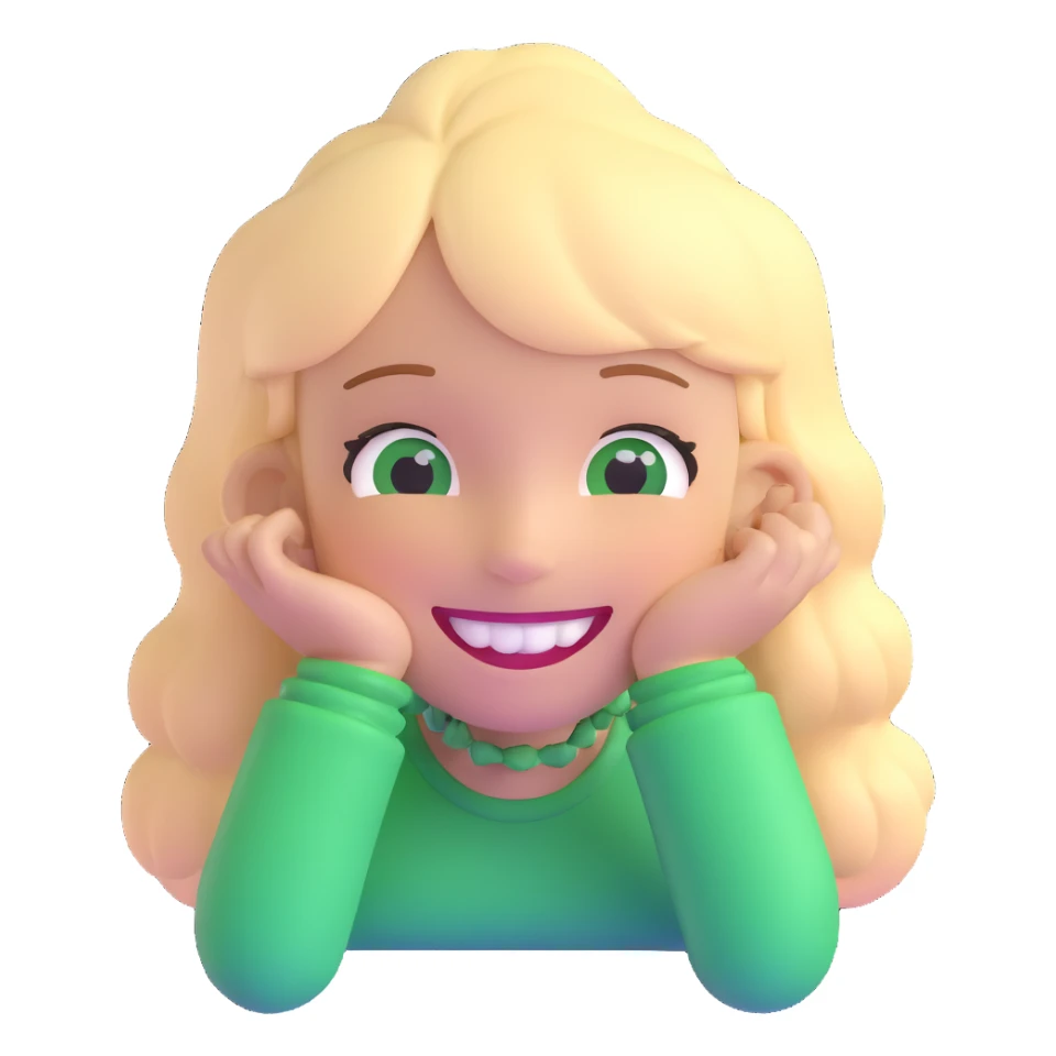 girl with green braces on her teeth smiling sticker