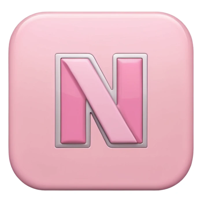 Netflix aesthetic isolated "N" logo in pastel pink sticker