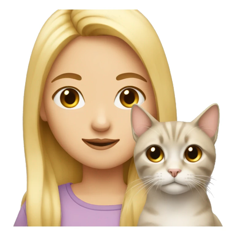 A blonde girl with a cat sticker