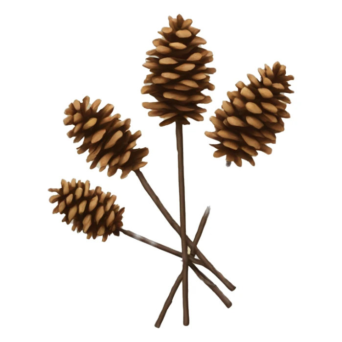 Bouquet of pine cones on sticks sticker