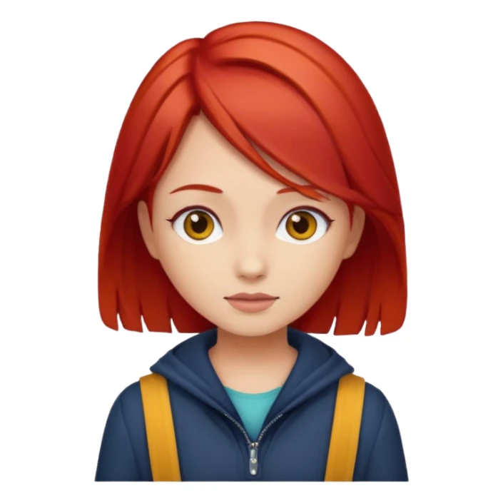 girl red hair sticker