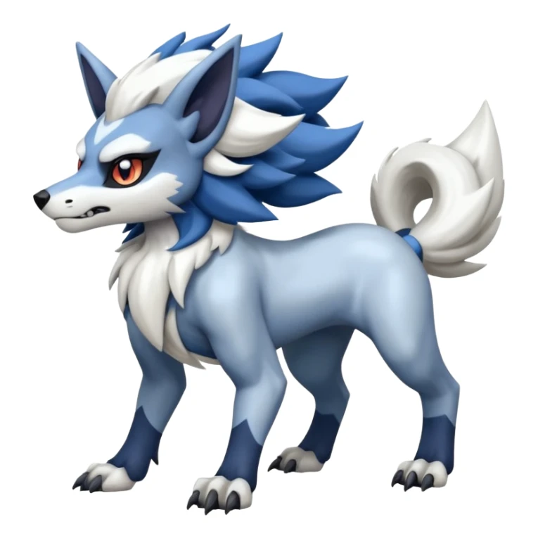 Samurott-Lycanroc-Absol-Fakémon-hybrid-creature (full body)  sticker