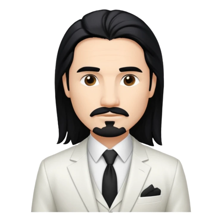 Kevin Richardson with white suit, long black hair sticker