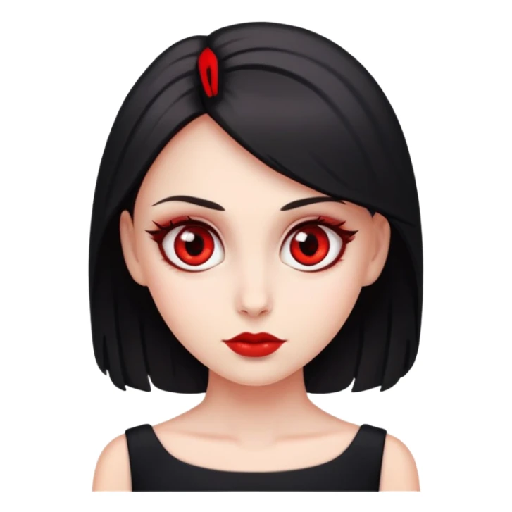 Women with black dress and big red Eyes  sticker