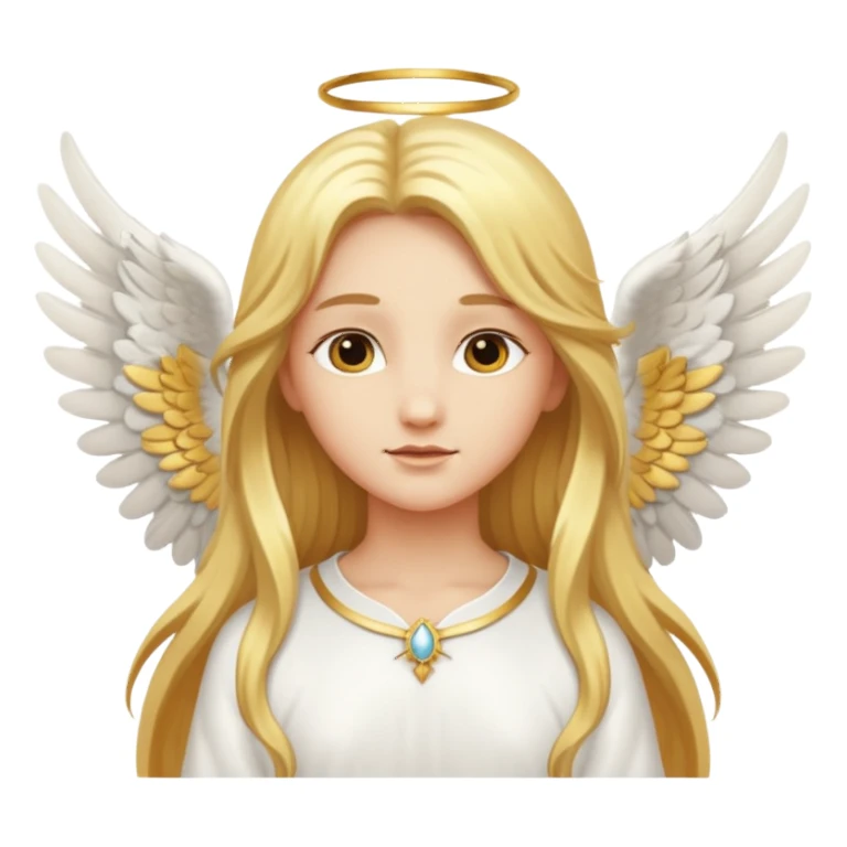 Angel with long golden hair and white wings sticker