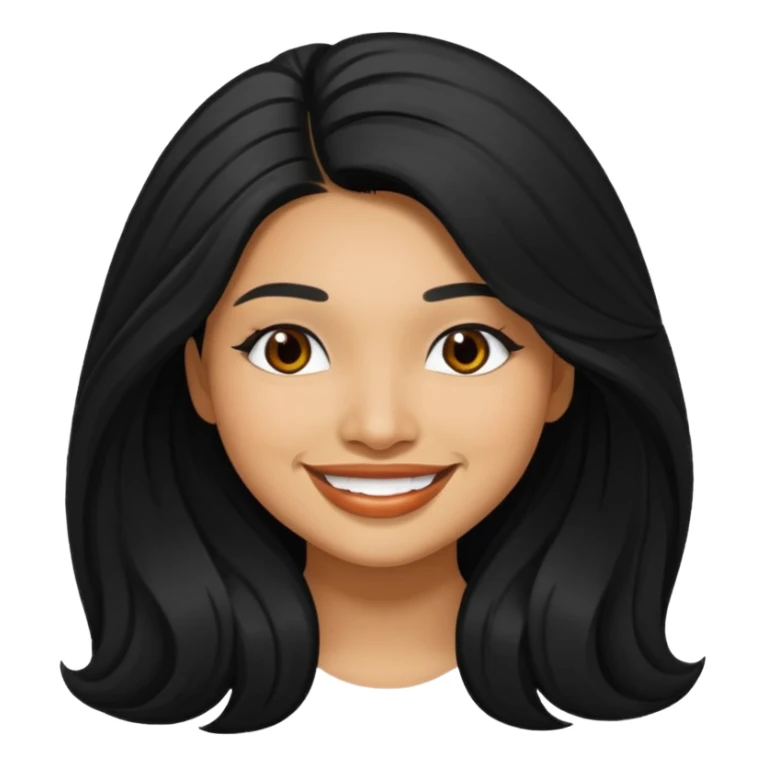 Vanessa White with black long hair sticker