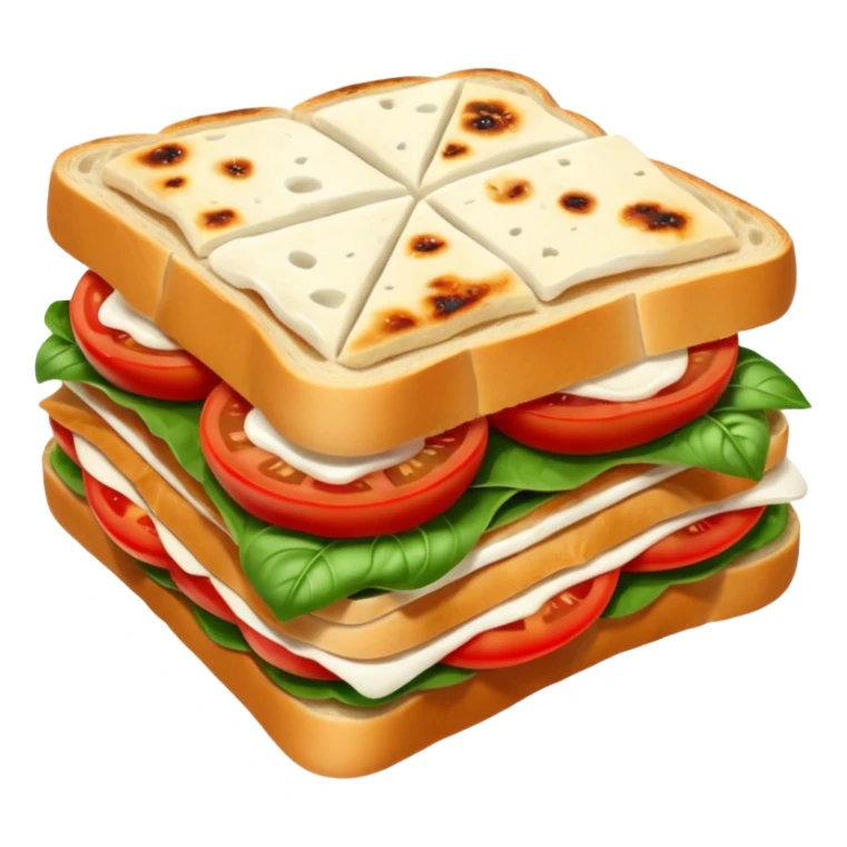 italian foccacia sandwich with tomatoes, mozzarella and basilic sticker
