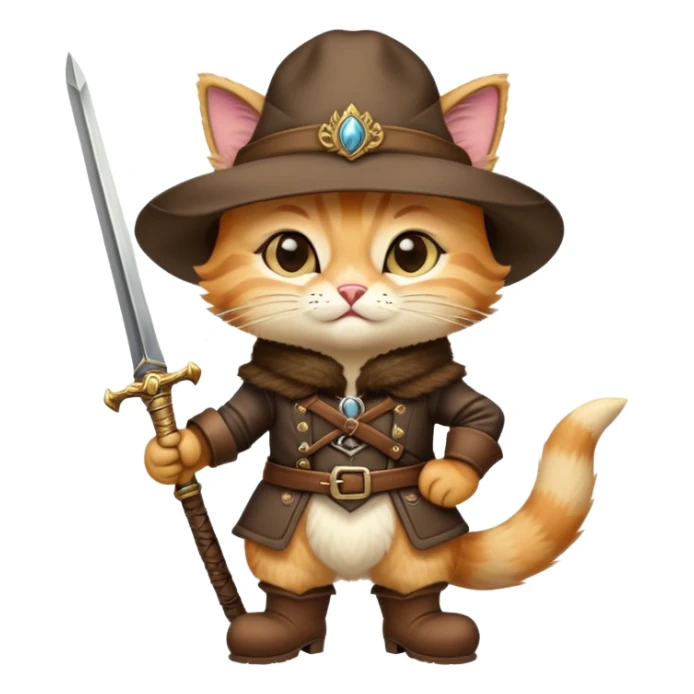 classic Puss in Boots with hat and confident expression sticker