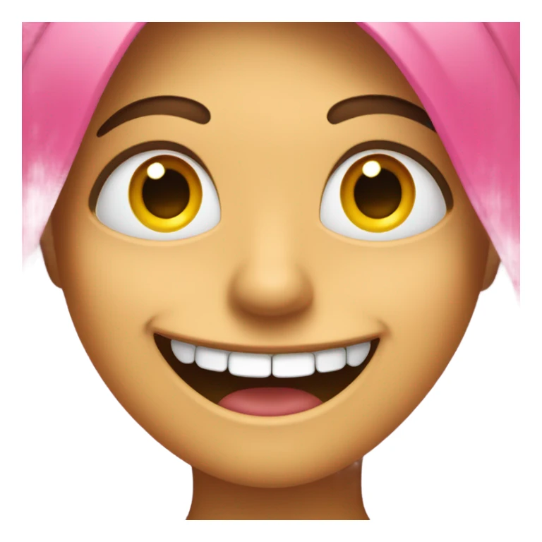 Emoji happy face with long nails covering its eyes  sticker