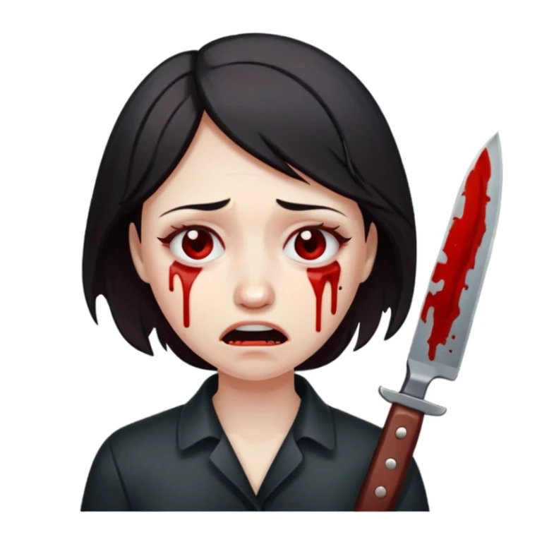 A lady killing herself sticker