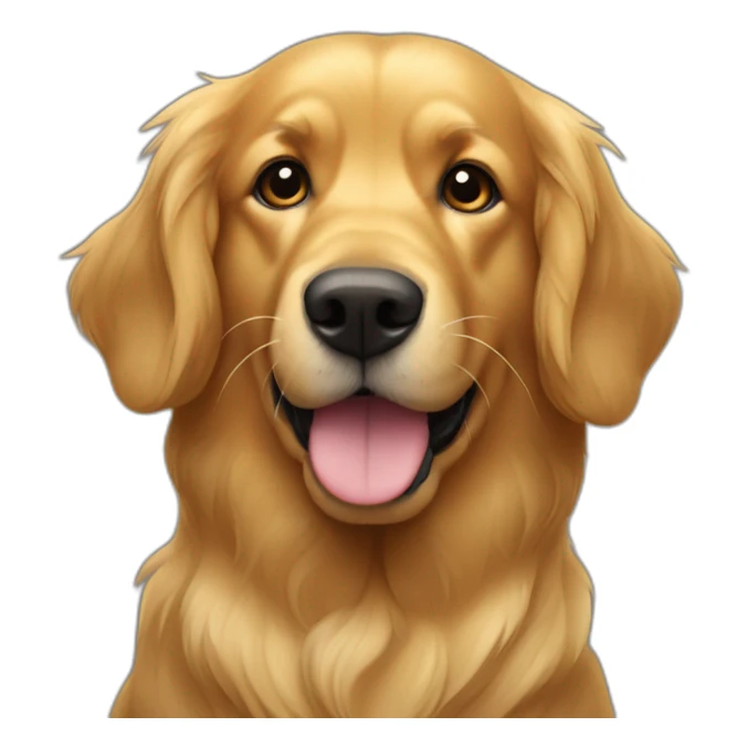 Golden retriever negro con señor alto rubio con pelo rizado sticker
