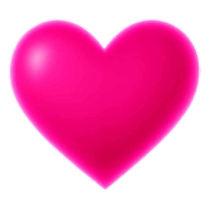 heart with a vibrant pink glow, clean digital illustration, no background sticker