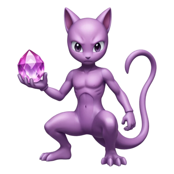 Pokemon legendary purple and pink crystal mewtwo sticker