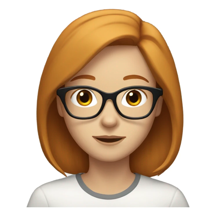 Pale redhead shoulder length hair glasses dog sticker