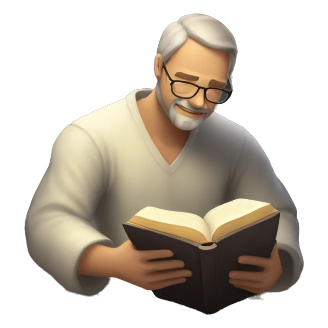 Un hombre leyendo una biblia  sticker