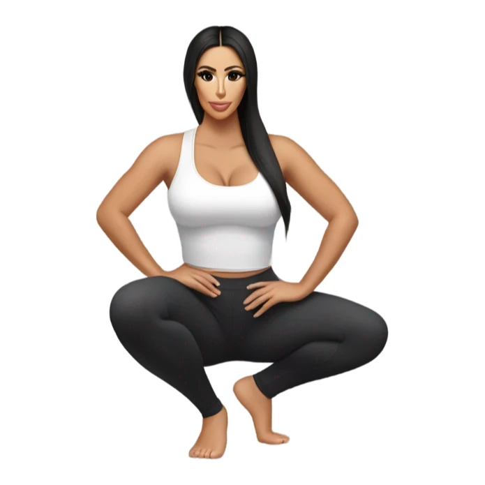 Kim K squatting  in yoga pants sticker