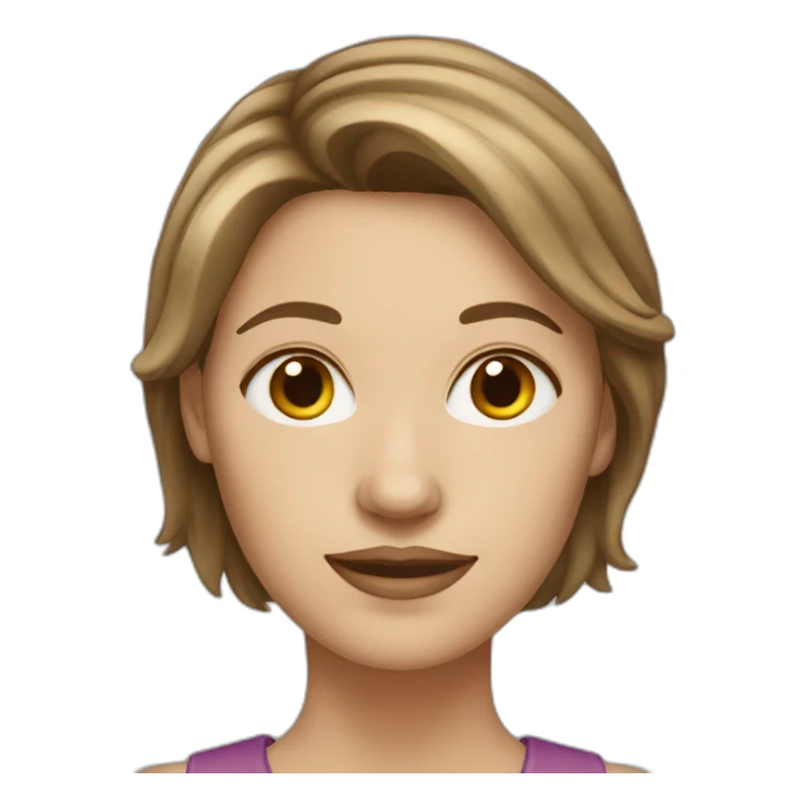white woman with medium brown hair sticker