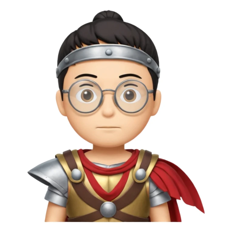 Nobita, wearing gladiator cloth, big round glassed sticker
