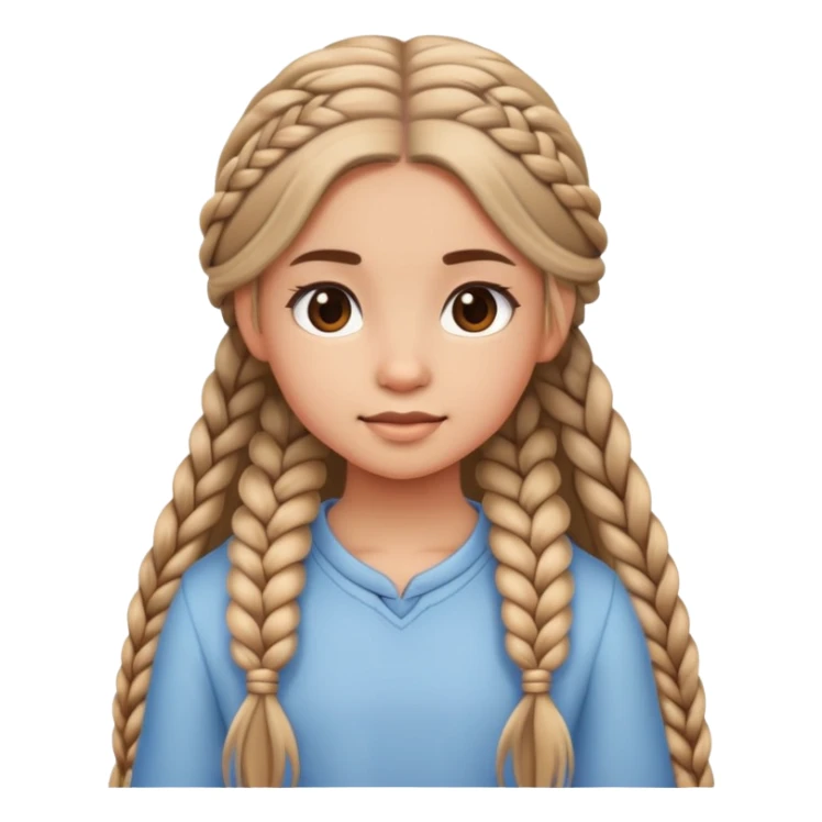 cute girl with long hair with braids sticker