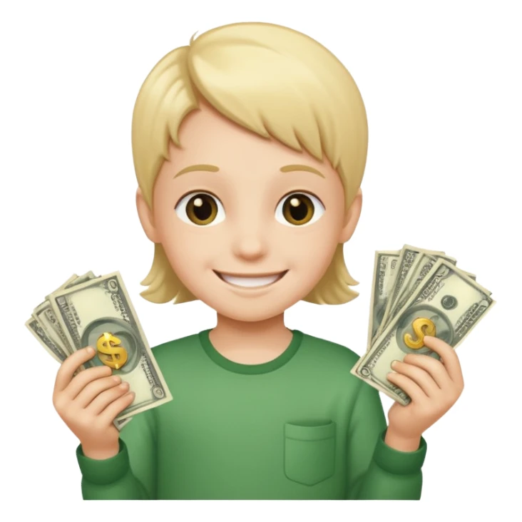 child with money sticker