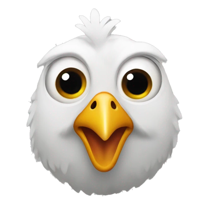 hen with two big bulged eyes sticker