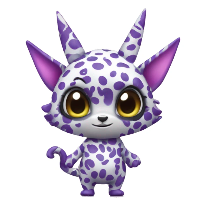 an edgy cute kawaii vernid-fionbri with splash patterns full body sticker