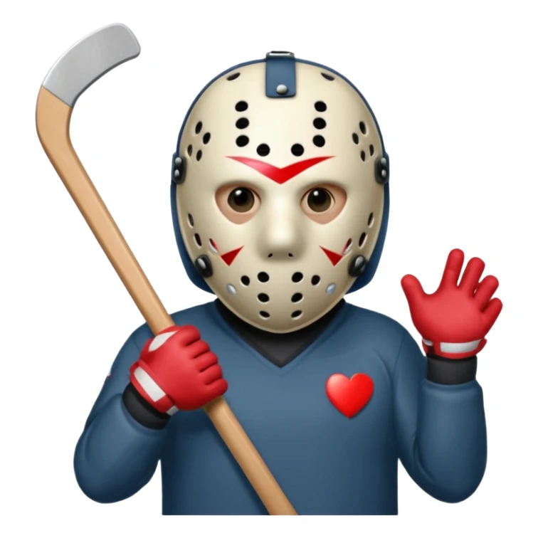 Jason Voorhees, looking cute, heart-shaped hands sticker
