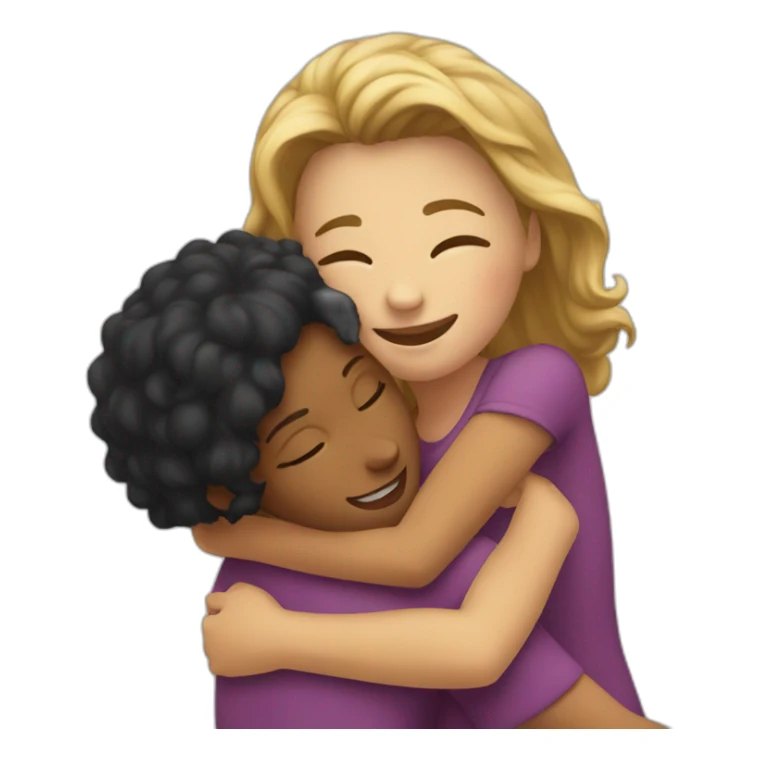 The woman hugs the girl sticker