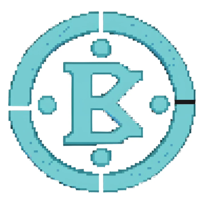 The Phoenician letter "𐤊" on a light blue circular background, Kaspa cryptocurrency logo sticker