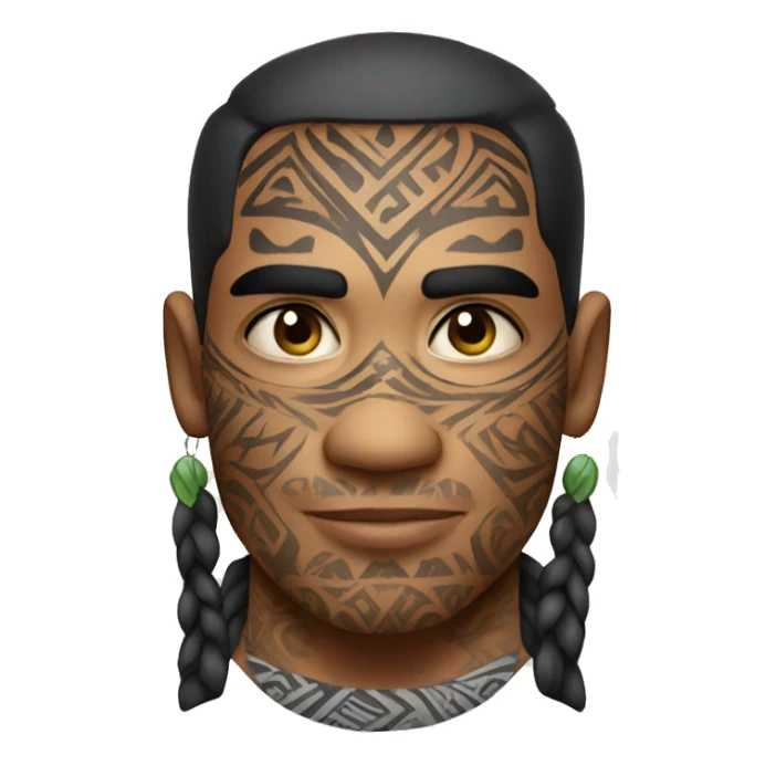 Hawaiian Polynesian male with tribal tattoo sleeve  sticker