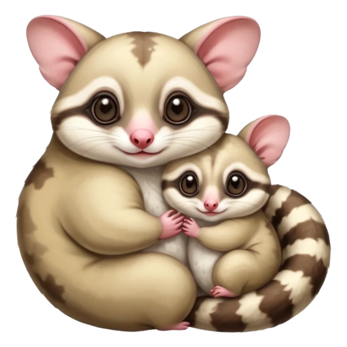 Make two sugar gliders. One mom and a baby one. Make them very cute and chubby and fat. They are white!  sticker