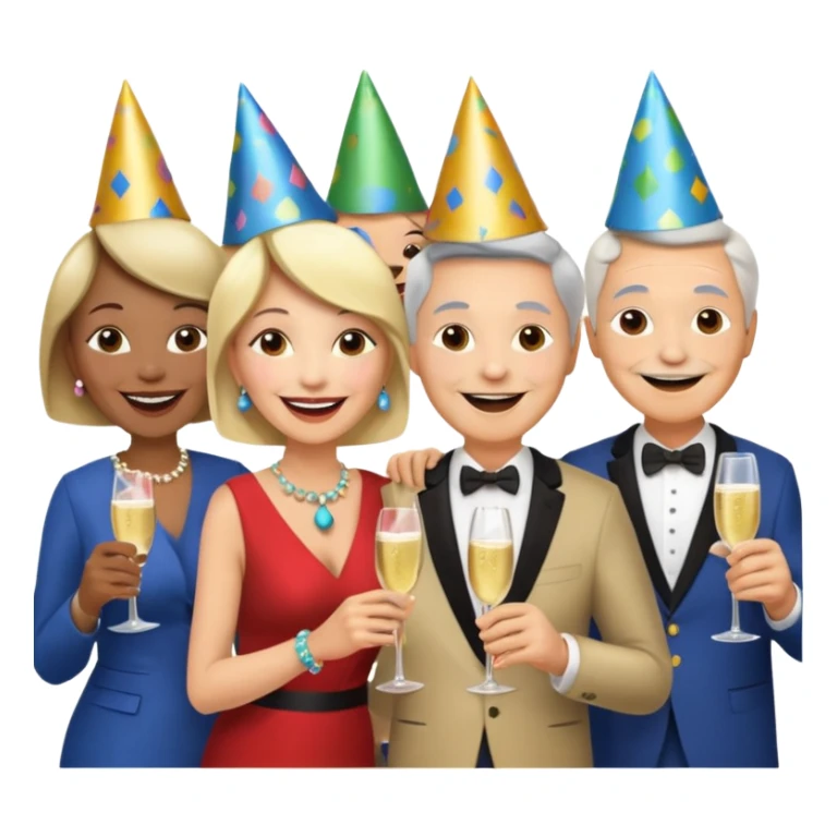 a gathering of middle aged adults sticker