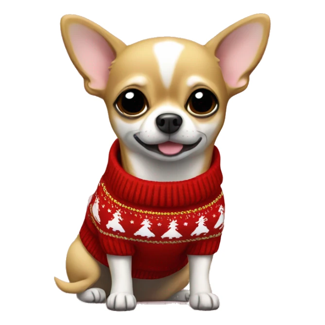 Chihuahua wearing Christmas sweater sticker