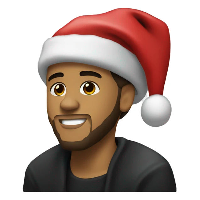 J Cole with a Santa hat sticker