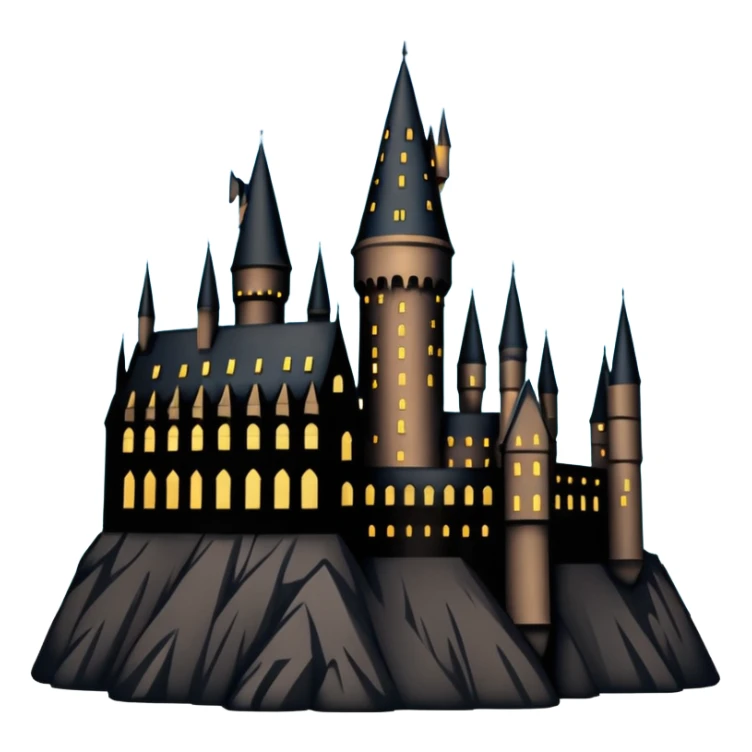 Harry Potter series, Hogwarts castle silhouette with stars, outlined only sticker