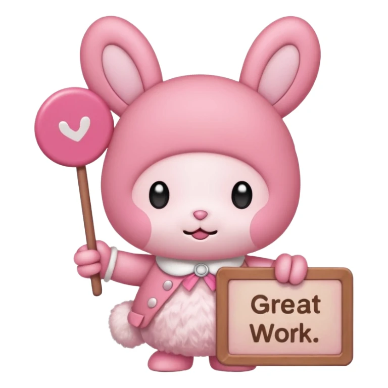 my melody with sign that says great work sticker