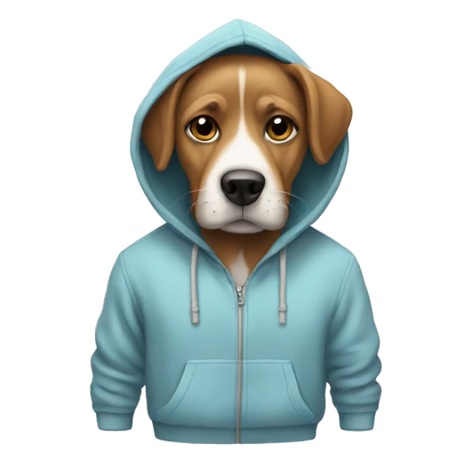 dog wear a hoodie sticker