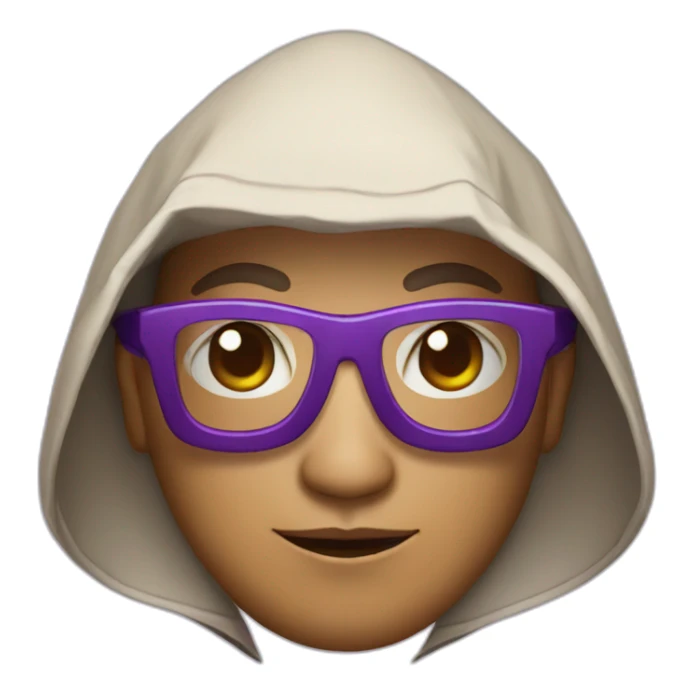 a monk with purple glasses with a triangular hood style hat from Antigua Guatemala sticker