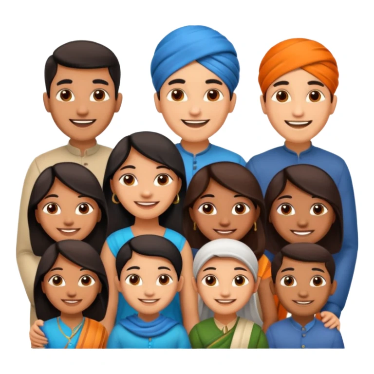 extended indian family sticker