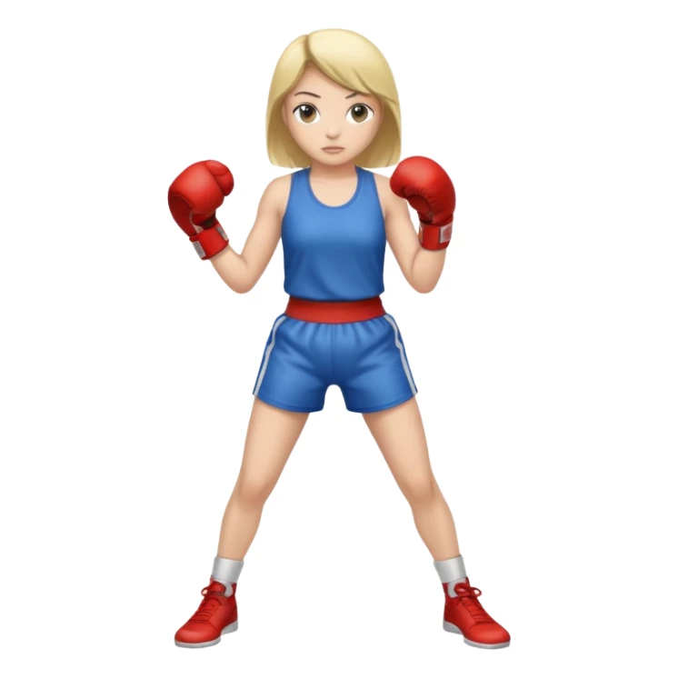 girl boxing with shirt on full body sticker