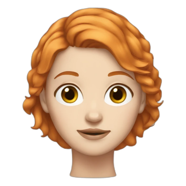 normal white girl short ginger hair sticker
