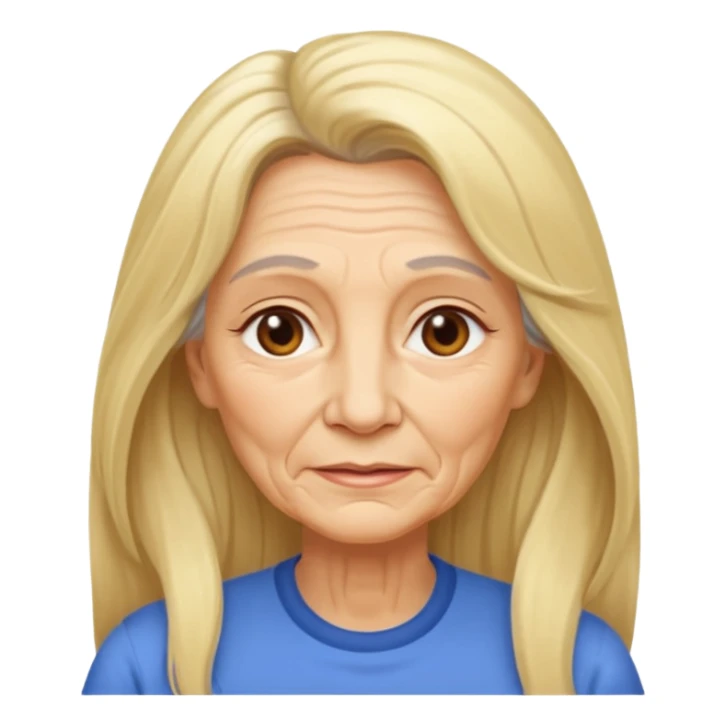 Femme 70 ans blonde cheveux long sticker