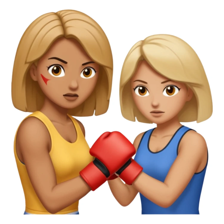 Woman punching other woman  sticker
