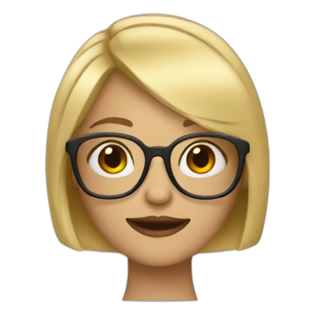 blonde girl with bob hair in glasses sticker