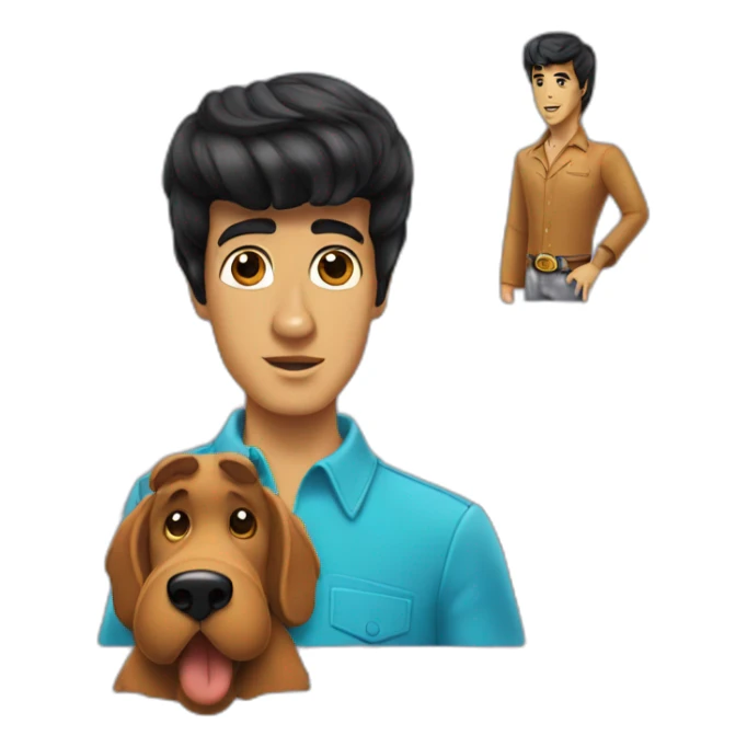 Scooby Doo with Elvis Presley haircut sticker
