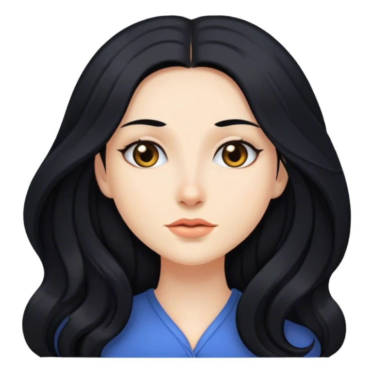 Chica blanca cabello largo negro  sticker