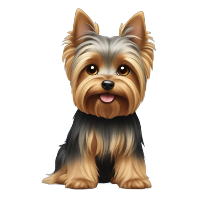 Yorkshire Terrier with a tail on his head sticker