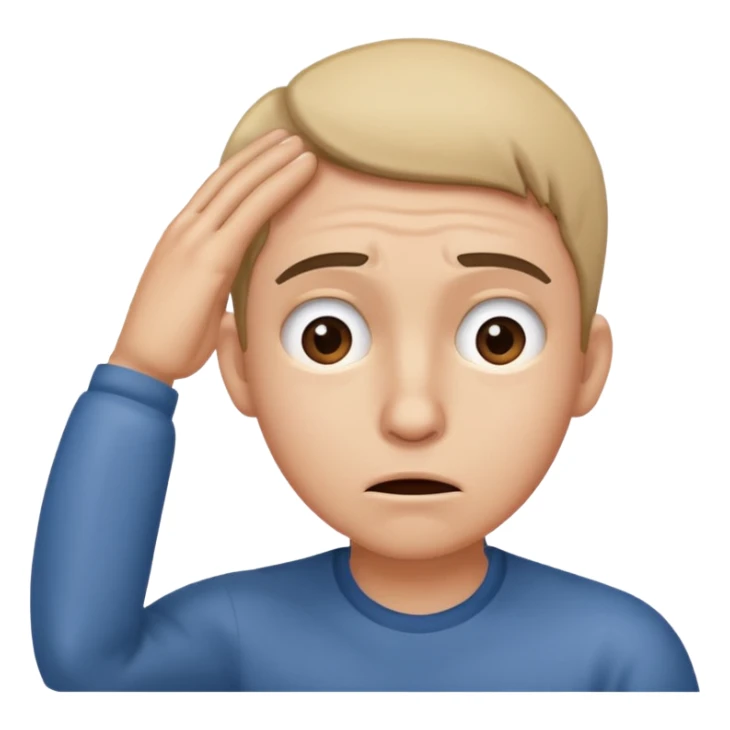 Person leaning forward with one hand behind their ear, eyebrows raised, confused face, as if saying "What? sticker