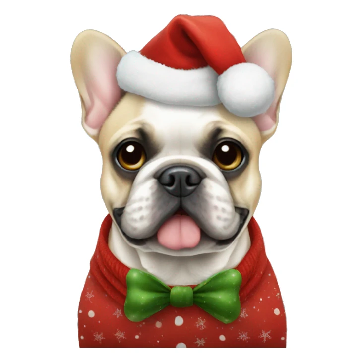 French bulldog in Christmas outfit  sticker
